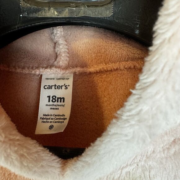 Carter’s Baby Girl Soft Fleece Hoodie - 18M - Light Pink in Perfect Condition - Picture 2 of 16